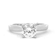 18K White Gold Round Solitaire Engagement Ring
